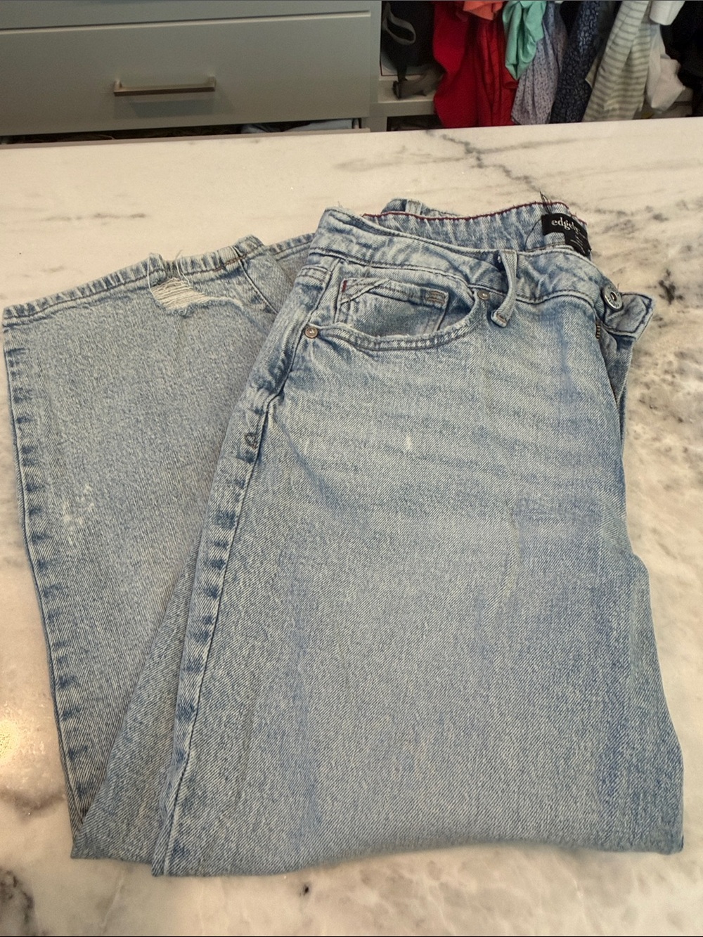 Edgely by Maurice’s Light Blue Women’s Ankle Jeans 14 Short